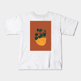 Houseplant, Print, Terracotta, Mid Century, Modern Art Kids T-Shirt